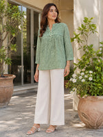 Load image into Gallery viewer, Green Checked Pure Cotton Top