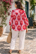 Load image into Gallery viewer, Reddish printed blouse peplum top