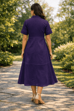 Load image into Gallery viewer, Sencei Deep Purple String Lily Dress