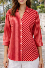 Load image into Gallery viewer, Red stripe shirt