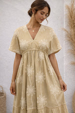 Load image into Gallery viewer, Light beige emb dress