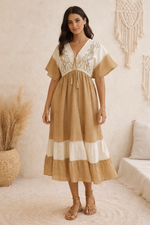 Load image into Gallery viewer, Sencei Rustic Charm Tassel Dress