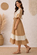 Load image into Gallery viewer, Sencei Rustic Charm Tassel Dress