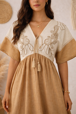 Load image into Gallery viewer, Sencei Rustic Charm Tassel Dress