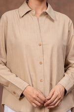 Load image into Gallery viewer, Sencei Women’s Solid Cotton Blend Casual Shirt with Button-Down Front