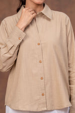 Load image into Gallery viewer, Sencei Women’s Solid Cotton Blend Casual Shirt with Button-Down Front