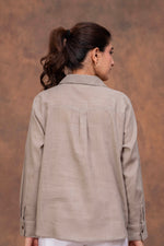 Load image into Gallery viewer, Sencei Women’s Solid Cotton Blend Casual Shirt with Button-Down Front