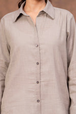 Load image into Gallery viewer, Sencei Women’s Solid Cotton Blend Casual Shirt with Button-Down Front