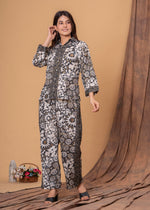 Load image into Gallery viewer, Sencei Women's Viscose Printed Co-Ord Set | Button-Down Shirt & Wide-Leg Pants | Designer Two-Piece Outfit