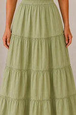 Load image into Gallery viewer, Sencei women pure cotton maxi tiered skirt