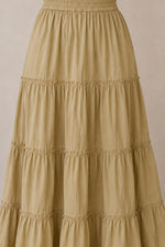 Load image into Gallery viewer, Sencei women pure cotton maxi tiered skirt