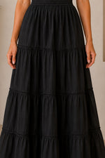 Load image into Gallery viewer, Sencei women pure cotton maxi tiered skirt