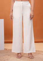 Load image into Gallery viewer, Sencei Women’s Elegant Cotton Trousers – Relaxed Fit, Wide Leg