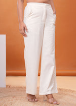 Load image into Gallery viewer, Sencei Women’s Elegant Cotton Trousers – Relaxed Fit, Wide Leg