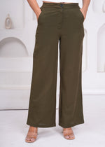 Load image into Gallery viewer, Sencei Women’s Elegant Cotton Trousers – Relaxed Fit, Wide Leg
