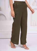 Load image into Gallery viewer, Sencei Women’s Elegant Cotton Trousers – Relaxed Fit, Wide Leg