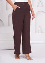 Load image into Gallery viewer, Sencei Women’s Elegant Cotton Trousers – Relaxed Fit, Wide Leg