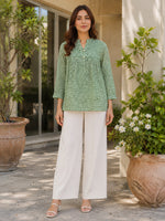 Load image into Gallery viewer, Green Checked Pure Cotton Top