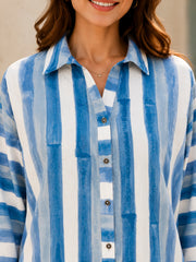 Blue Striped Casual Shirt