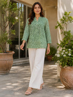 Load image into Gallery viewer, Green Checked Pure Cotton Top