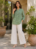 Load image into Gallery viewer, Green Checked Pure Cotton Top