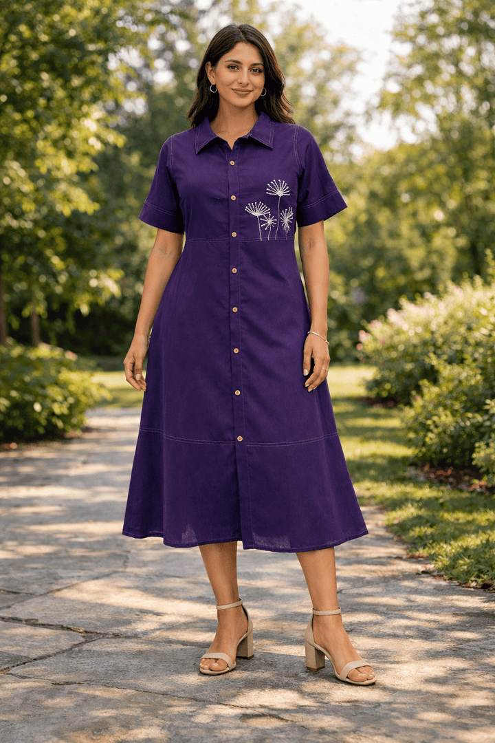 Sencei Deep Purple String Lily Dress