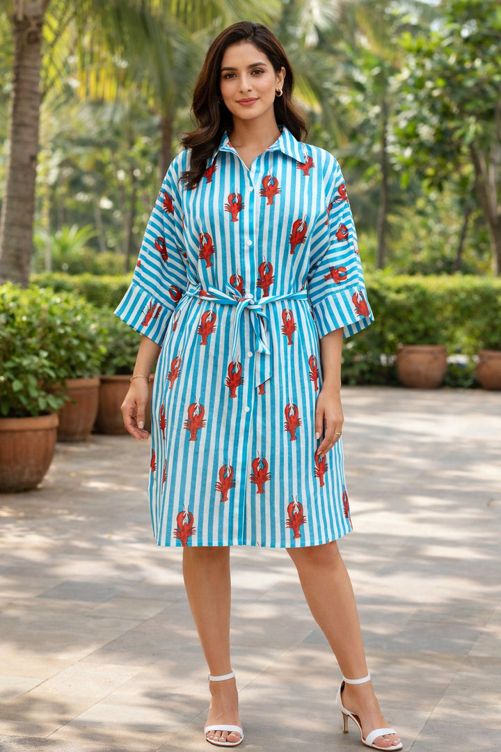 Printed Lobster Short Dress