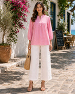 Load image into Gallery viewer, Pink Checked Pure Cotton Top