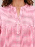 Load image into Gallery viewer, Pink Checked Pure Cotton Top