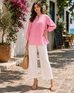 Load image into Gallery viewer, Pink Checked Pure Cotton Top
