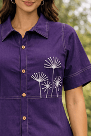 Sencei Deep Purple String Lily Dress