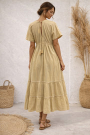 Light beige emb dress