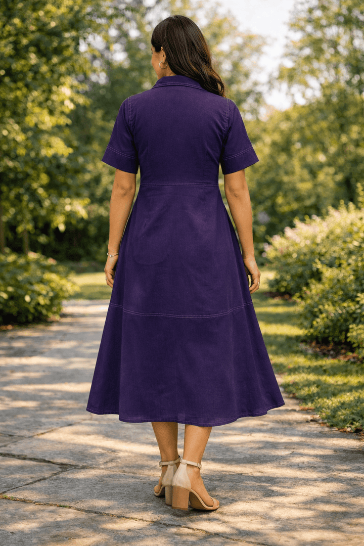 Sencei Deep Purple String Lily Dress