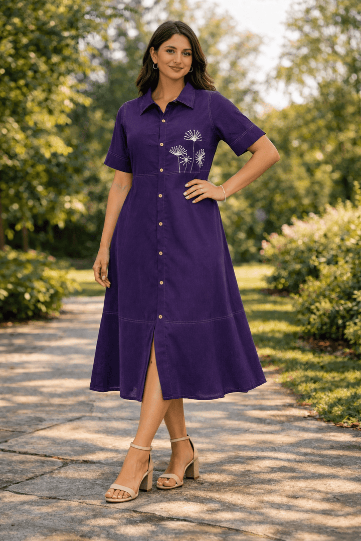 Sencei Deep Purple String Lily Dress