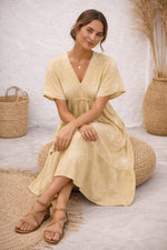 Load image into Gallery viewer, Light beige emb dress
