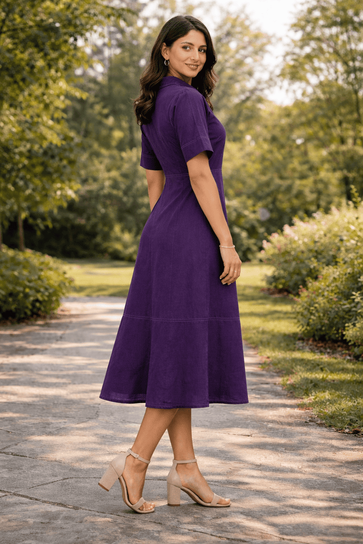 Sencei Deep Purple String Lily Dress