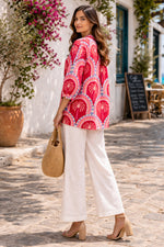 Load image into Gallery viewer, Reddish printed blouse peplum top