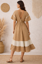 Sencei Rustic Charm Tassel Dress