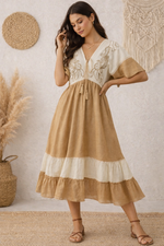 Load image into Gallery viewer, Sencei Rustic Charm Tassel Dress