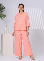 Load image into Gallery viewer, Sencei Women&#39;s Katha Cotton Co-ord Set with Hand Embroidery | Relaxed Fit Top &amp; Bottom | Soft &amp; Breathable Loungewear
