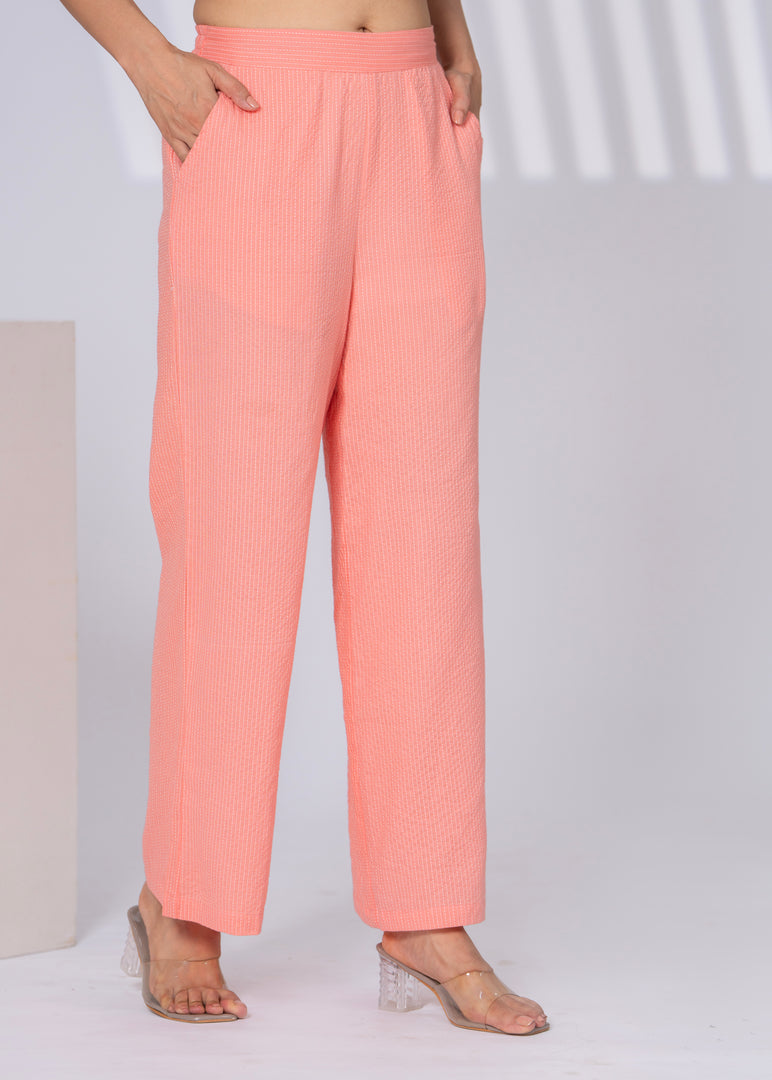 Sencei Women's Katha Cotton Co-ord Set with Hand Embroidery | Relaxed Fit Top & Bottom | Soft & Breathable Loungewear