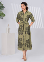 Load image into Gallery viewer, Sencei Handcrafted Cotton Maxi Dress with Embroidered Paisley Motif
