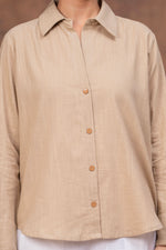 Load image into Gallery viewer, Sencei Women’s Solid Cotton Blend Casual Shirt with Button-Down Front
