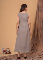 Load image into Gallery viewer, Sencei Embroidered Cotton Blend Sleeveless Maxi Dress
