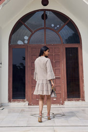 Sencei Women’s Cotton Flared Tier Dress with Circle Print | Relaxed Fit Boho Style Tunic Dress