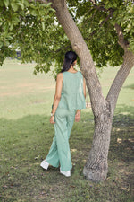 Load image into Gallery viewer, Sencei Women&#39;s Cotton Co-Ord Set | Sleeveless Pintuck Top with Palazzo Pants | Summer Lounge &amp; Casual Wear
