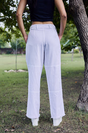 Sencei Women’s Ethnic Pants – Cotton Linen High Waist Wide Leg Trousers with Traditional Embroidery & Pockets