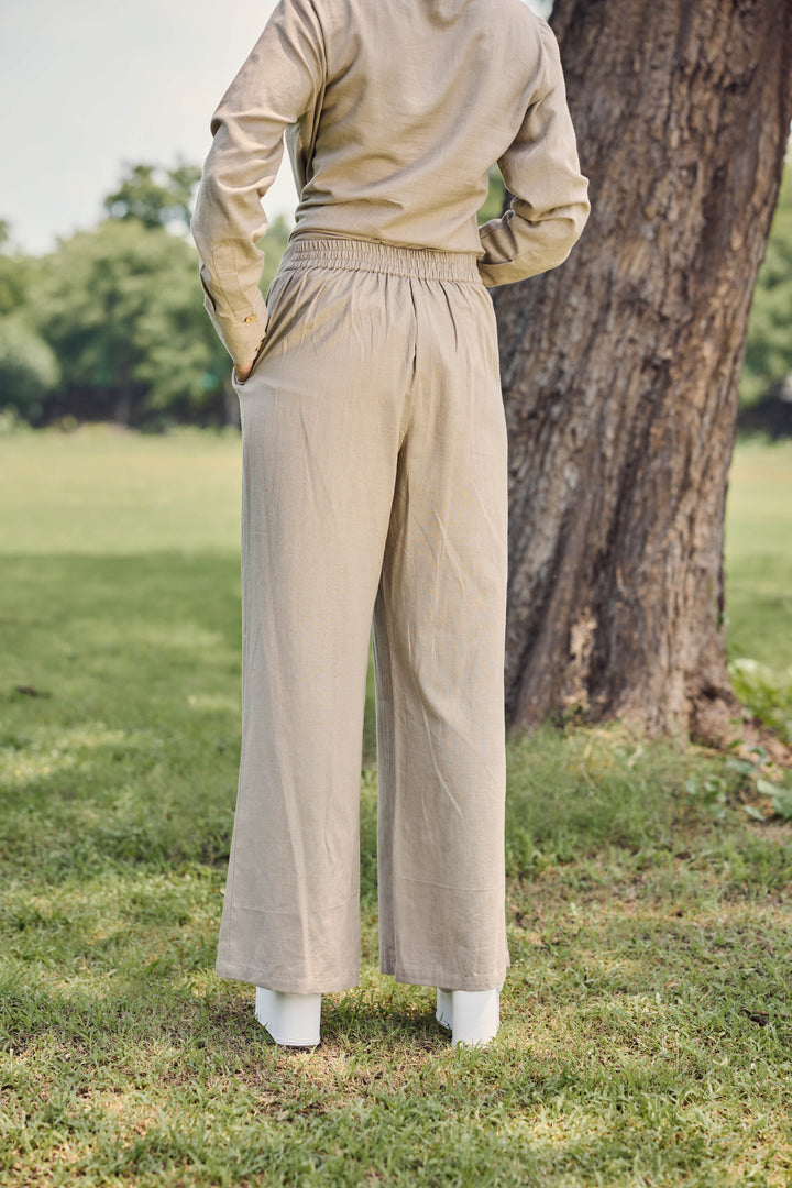 Sencei Women’s Cotton Linen Co-ord Set | Stylish Summer Shirt & Wide-Leg Pants | Breathable Two-Piece Lounge & Travel Wear