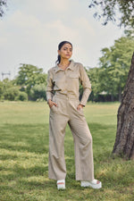 Load image into Gallery viewer, Sencei Women’s Cotton Linen Co-ord Set | Stylish Summer Shirt &amp; Wide-Leg Pants | Breathable Two-Piece Lounge &amp; Travel Wear
