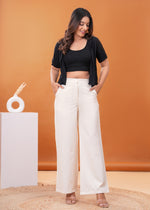 Load image into Gallery viewer, Sencei Women’s Elegant Cotton Trousers – Relaxed Fit, Wide Leg
